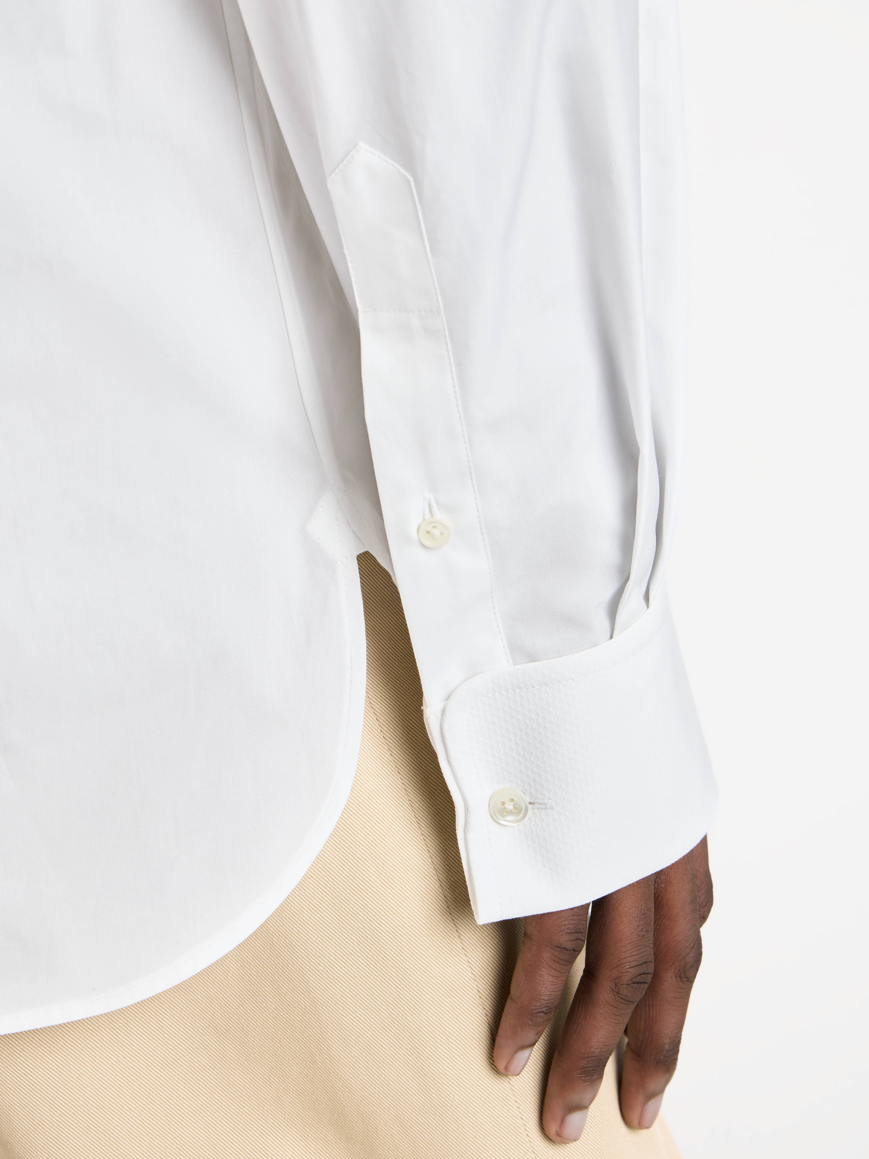 PLEATED FRONT TUXEDO SHIRT IN WHITE - 6