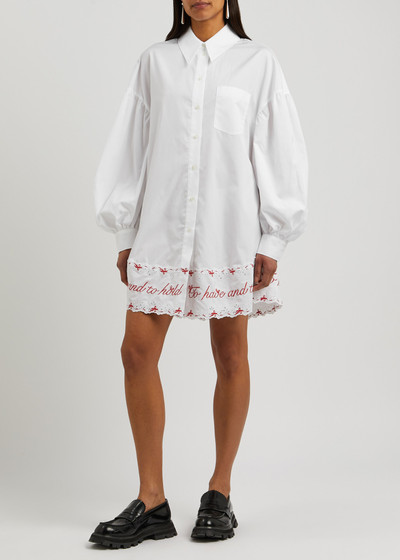 Simone Rocha Embroidered cotton shirt dress outlook