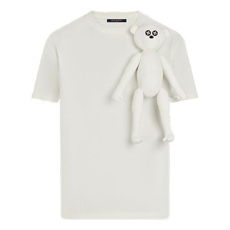 LOUIS VUITTON LV SS21 인형 펜던트 Crewneck 남성 백색 1A8P0O를 위한 짧은 소매 - 1