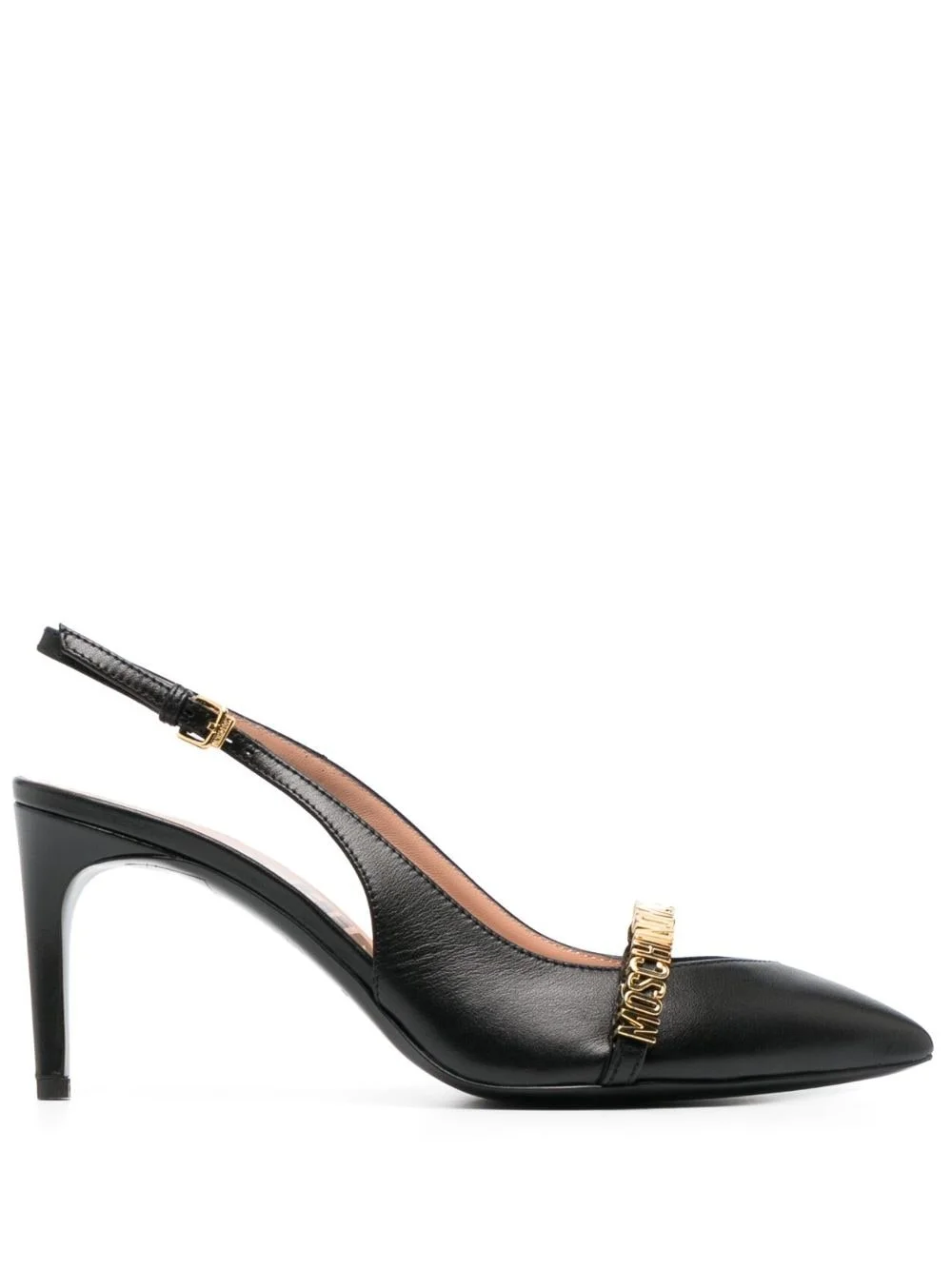 85mm logo-lettering slingback pumps - 1