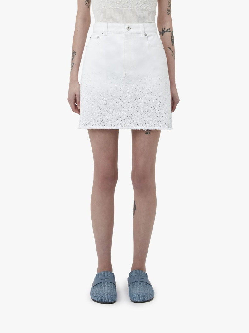 JW Anderson CRYSTAL HEM DENIM MINI SKIRT outlook