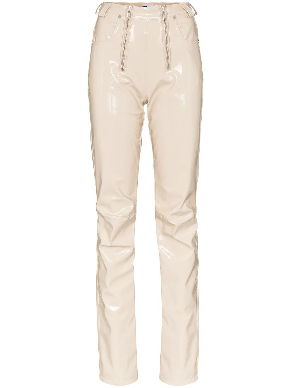 zip detailed straight leg trousers - 1