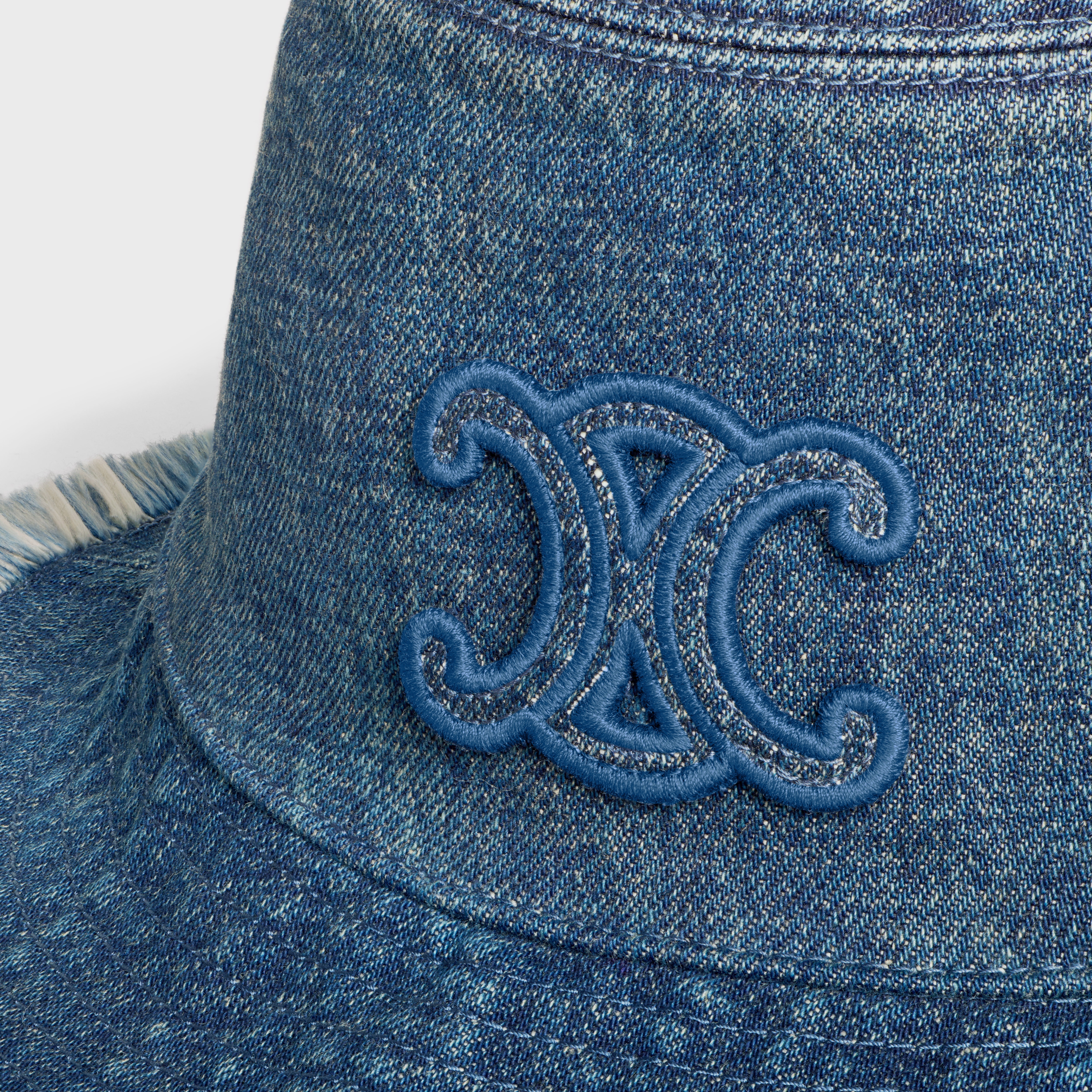 triomphe bucket hat in dark union wash denim - 3