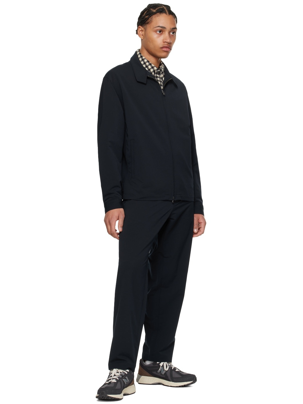 Navy Wide Easy Trousers - 4