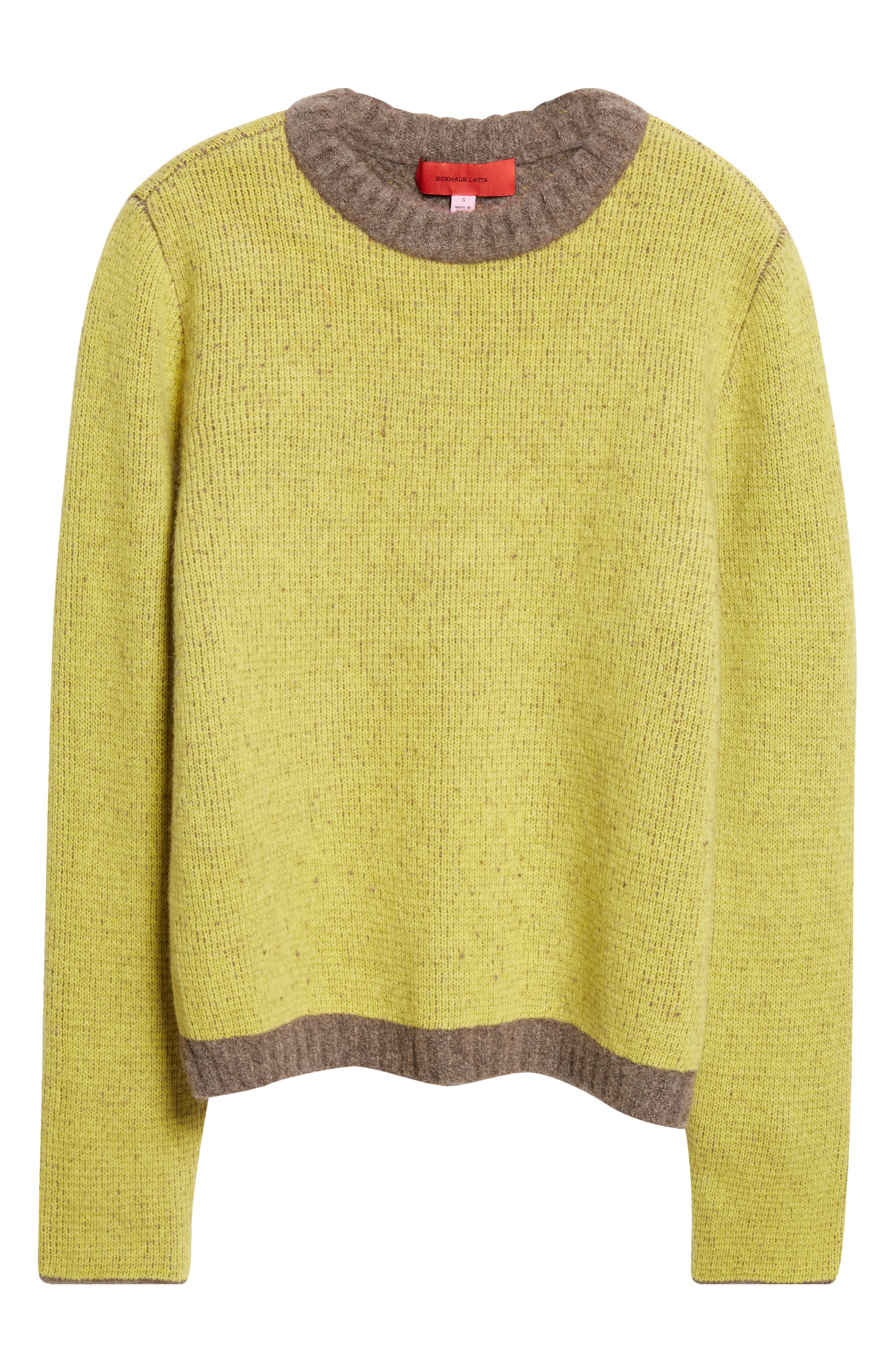 Eckhaus Latta Gender Inclusive Colorblock Merino Wool Blend Sweater in Finch at Nordstrom - 6