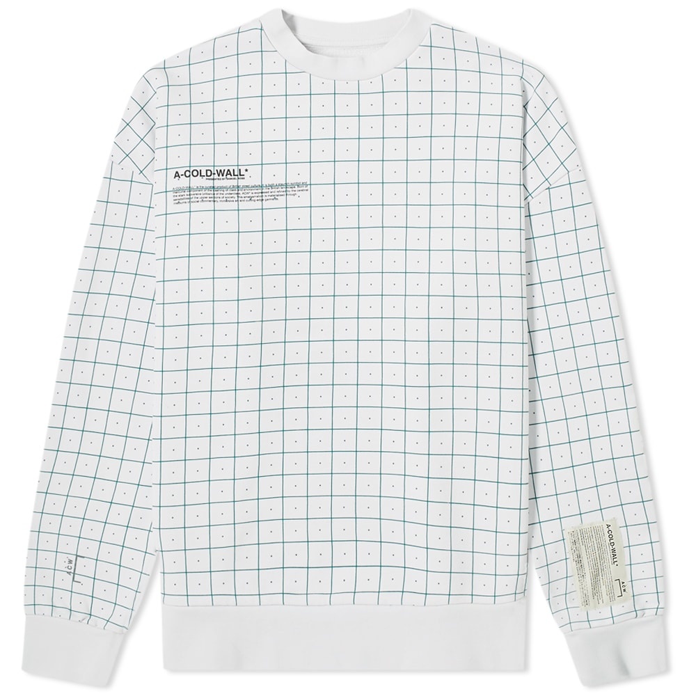 A-COLD-WALL* Grid Print Crew Sweat - 1