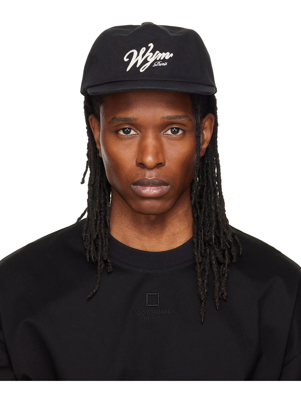 Black Flat Visor Baseball Cap - 1