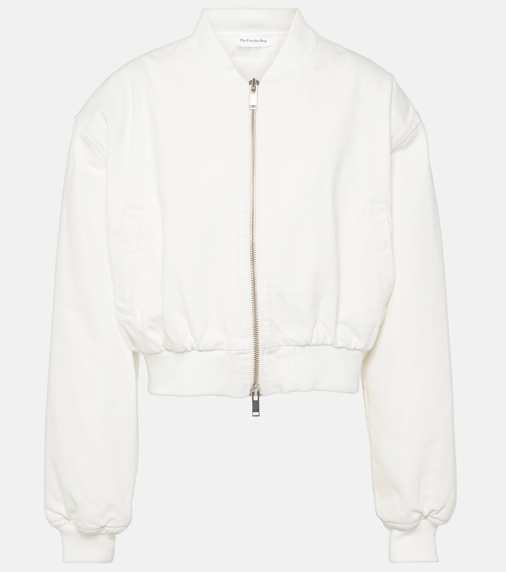 Micky cropped denim bomber jacket - 1
