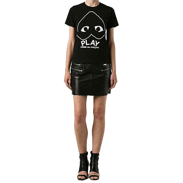 (WMNS) COMME des GARCONS PLAY Inverted Heart Logo T-Shirt 'Black' AZ-T113-051-1 - 2