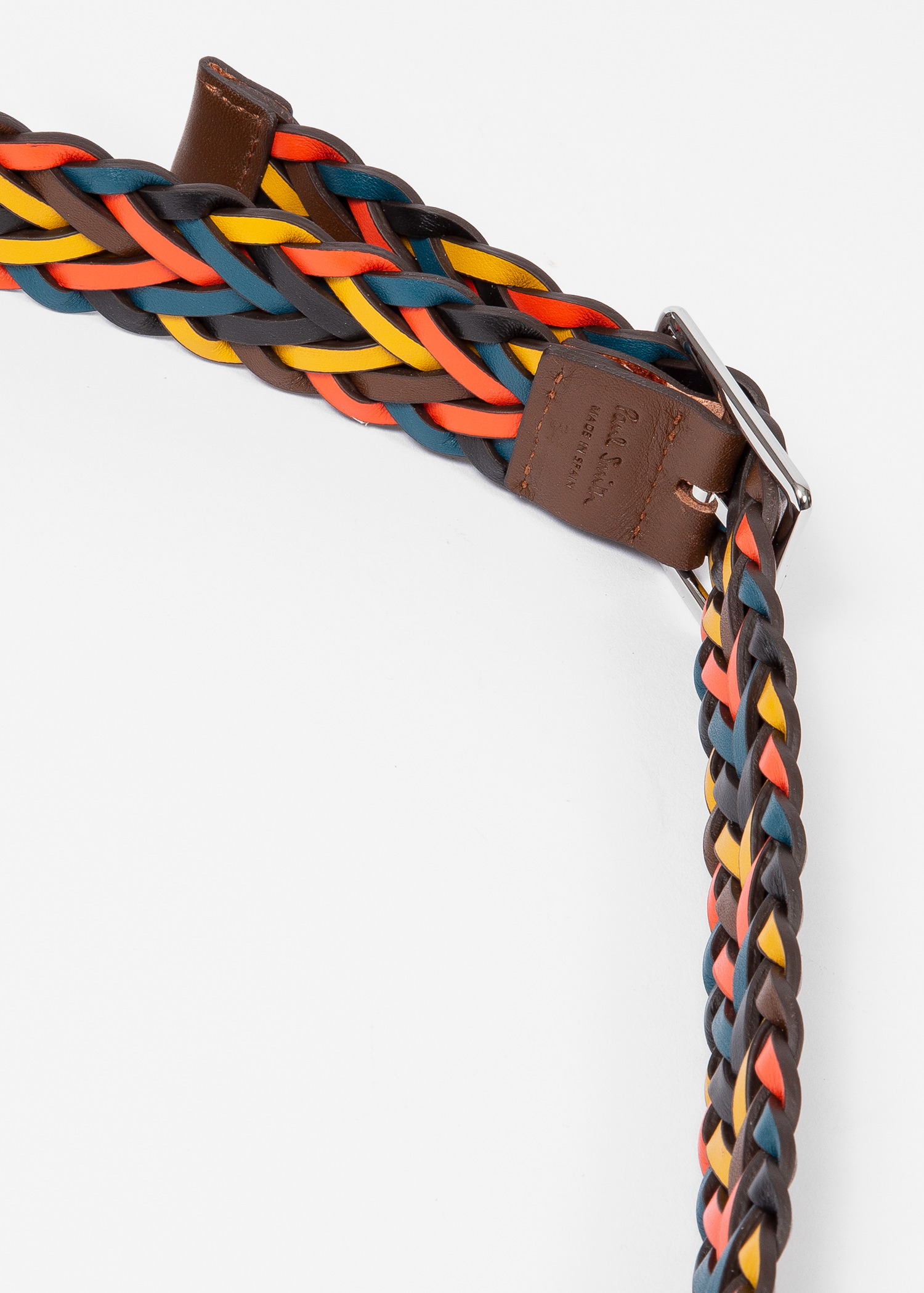Artist Stripe Reversible Plaited Leather Belt - 4