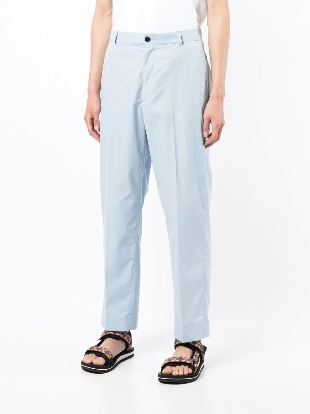 straight-leg cotton trousers - 3