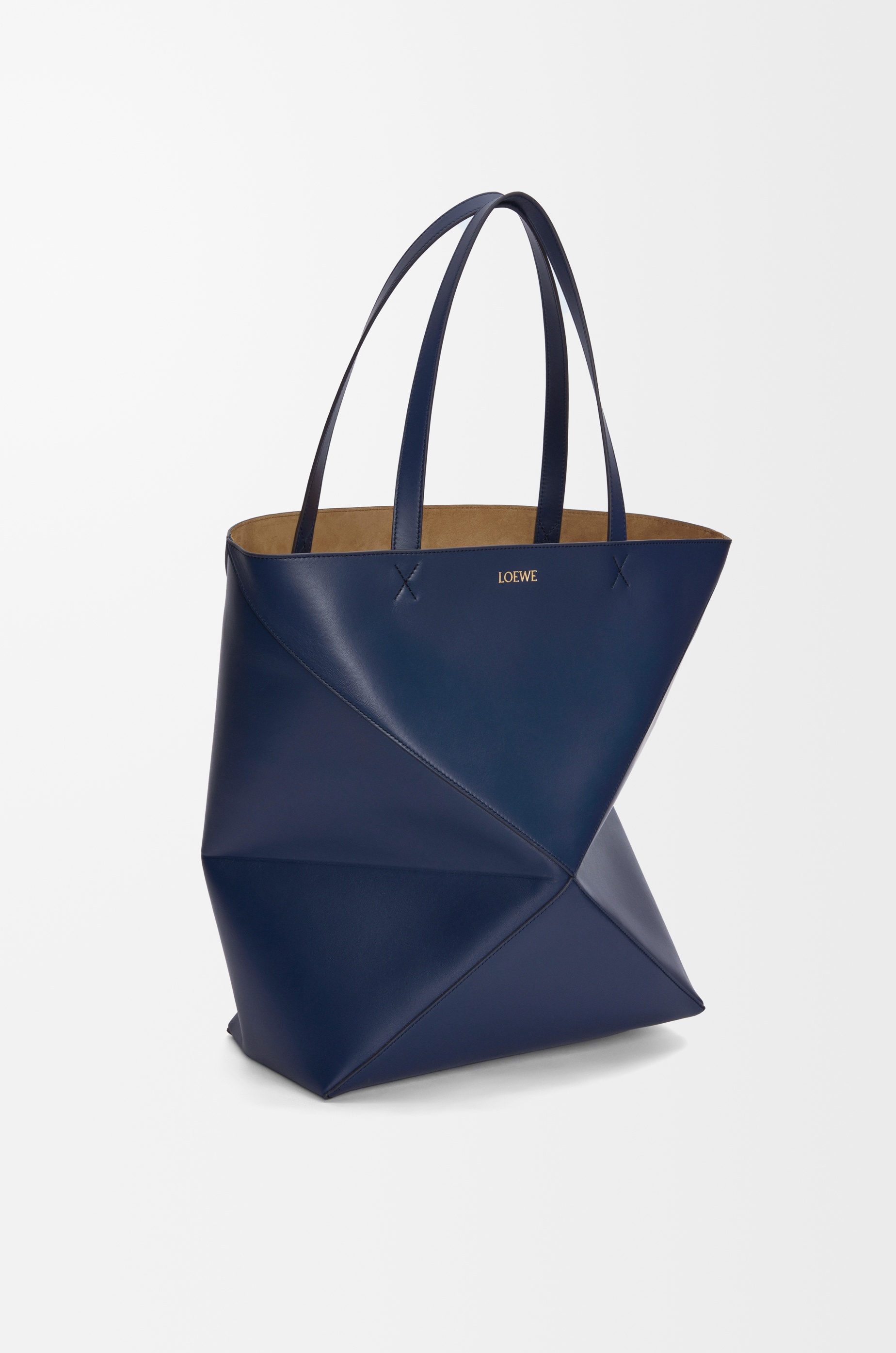 XL Puzzle Fold Tote in shiny calfskin - 2