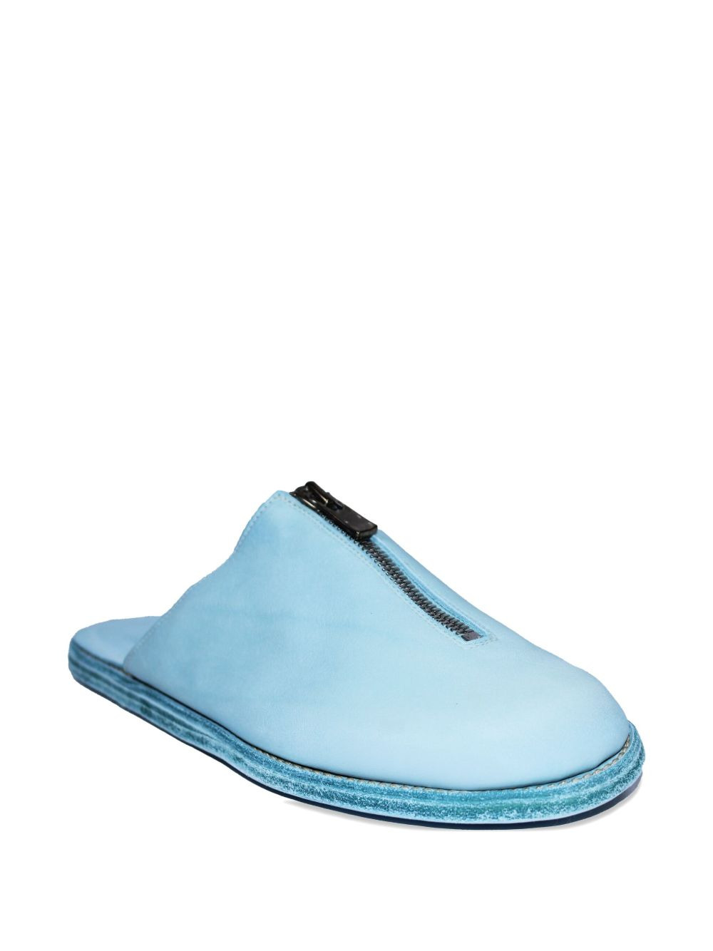 zip-detail leather mules - 2
