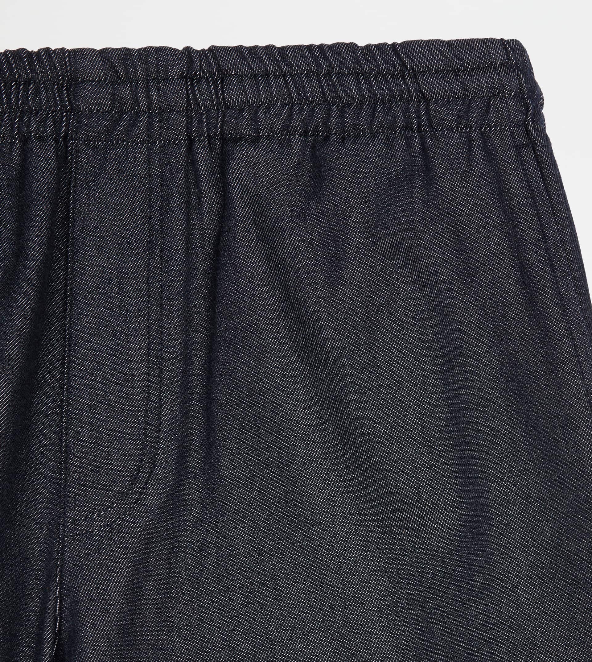 PANTS IN WOOL DENIM WITH DRAWSTRING - BLUE - 6