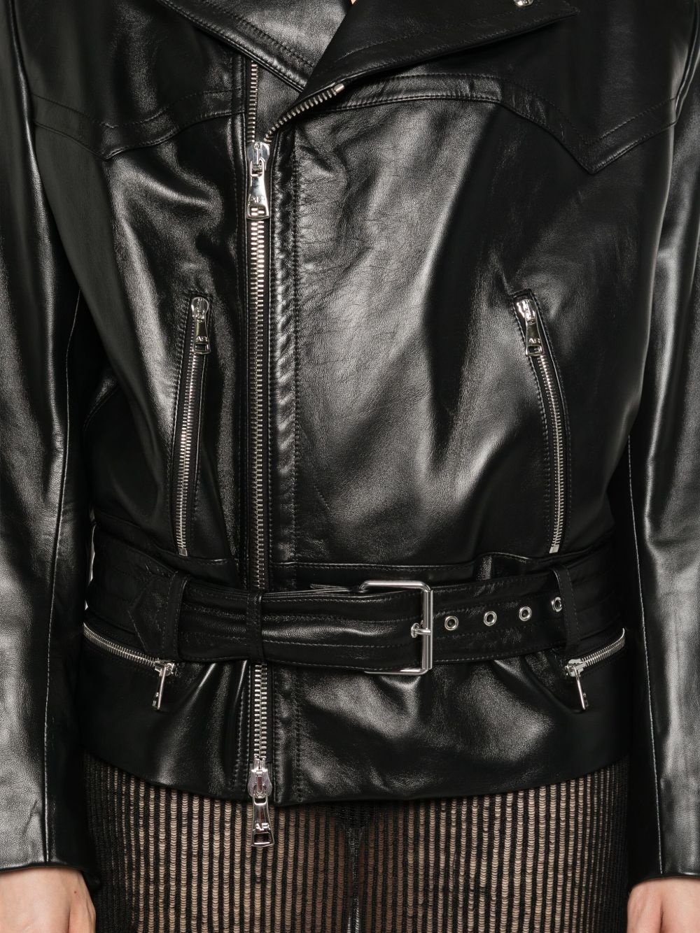 leather biker jacket - 5