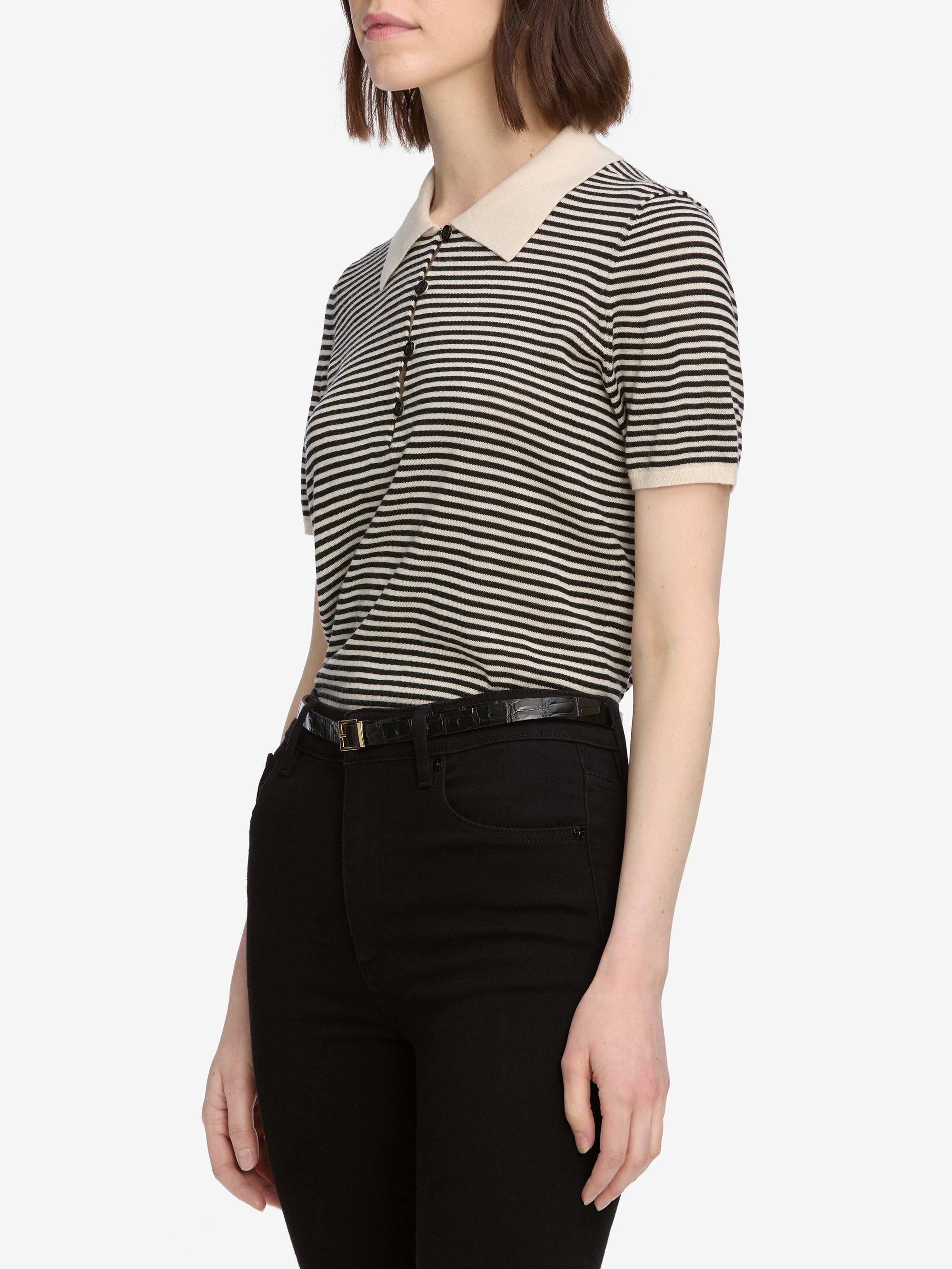 The Smart Polo in Cream Multi - 5