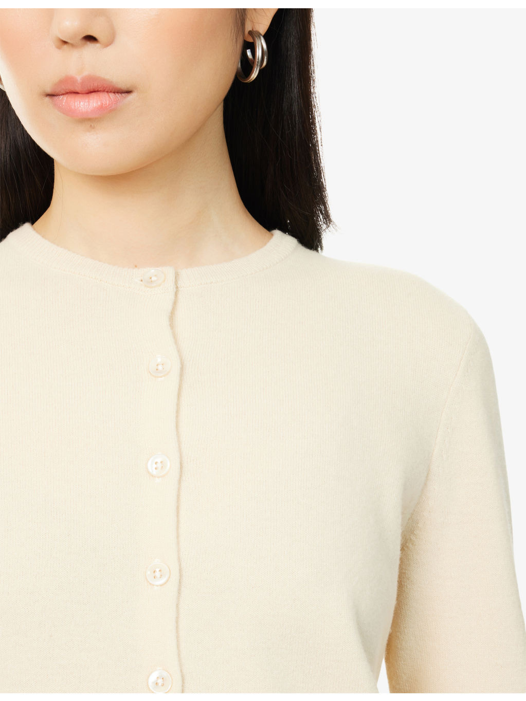 Round-Neck Regular-Fit Wool Cardigan - 5