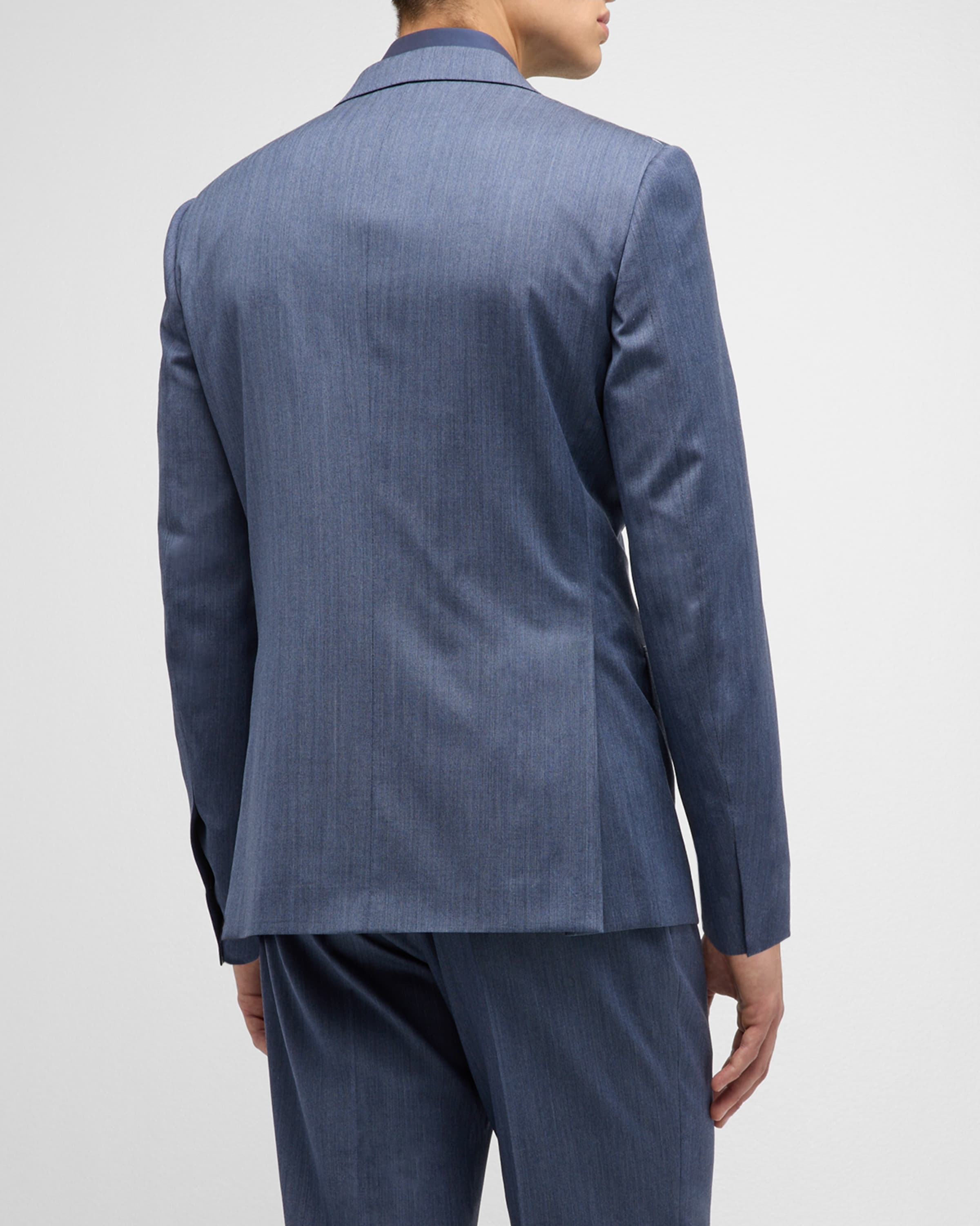 Men's Chevron Wool Suit - 5