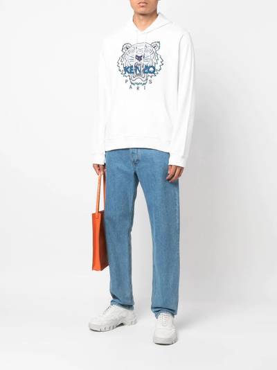 KENZO Tiger-embroidered rib-trimmed hoodie outlook