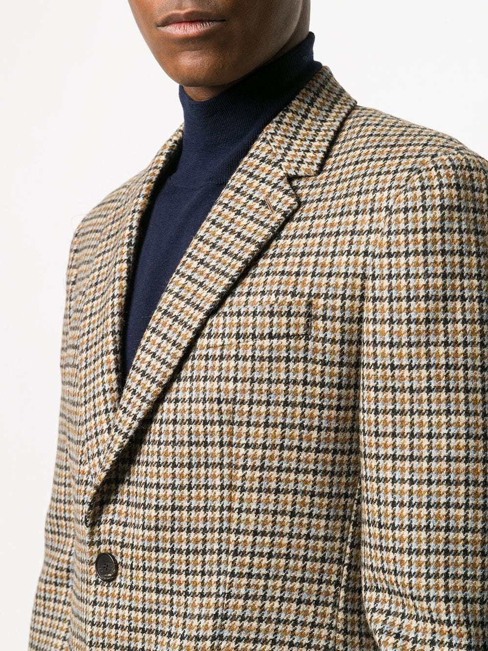 houndstooth check wool blazer - 5