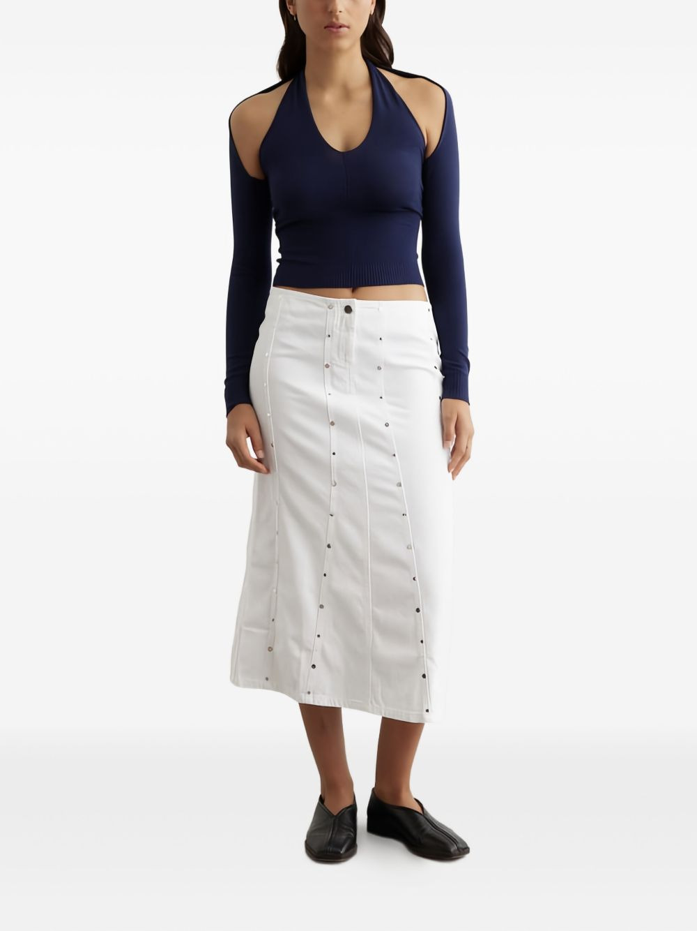 open-back long-sleeved top - 2