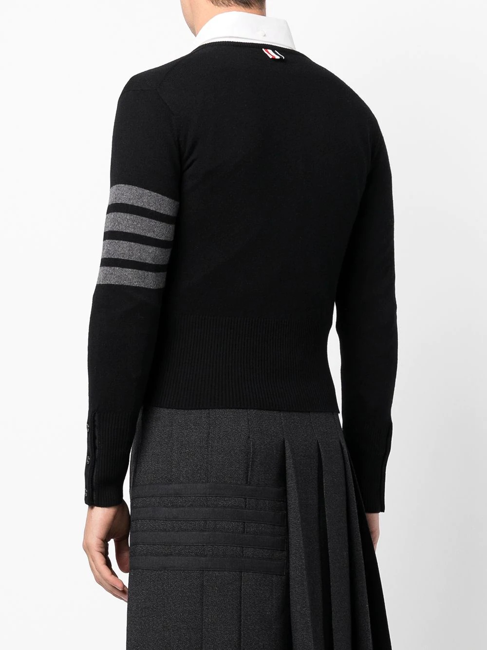 4-Bar stripe button-up cardigan - 4