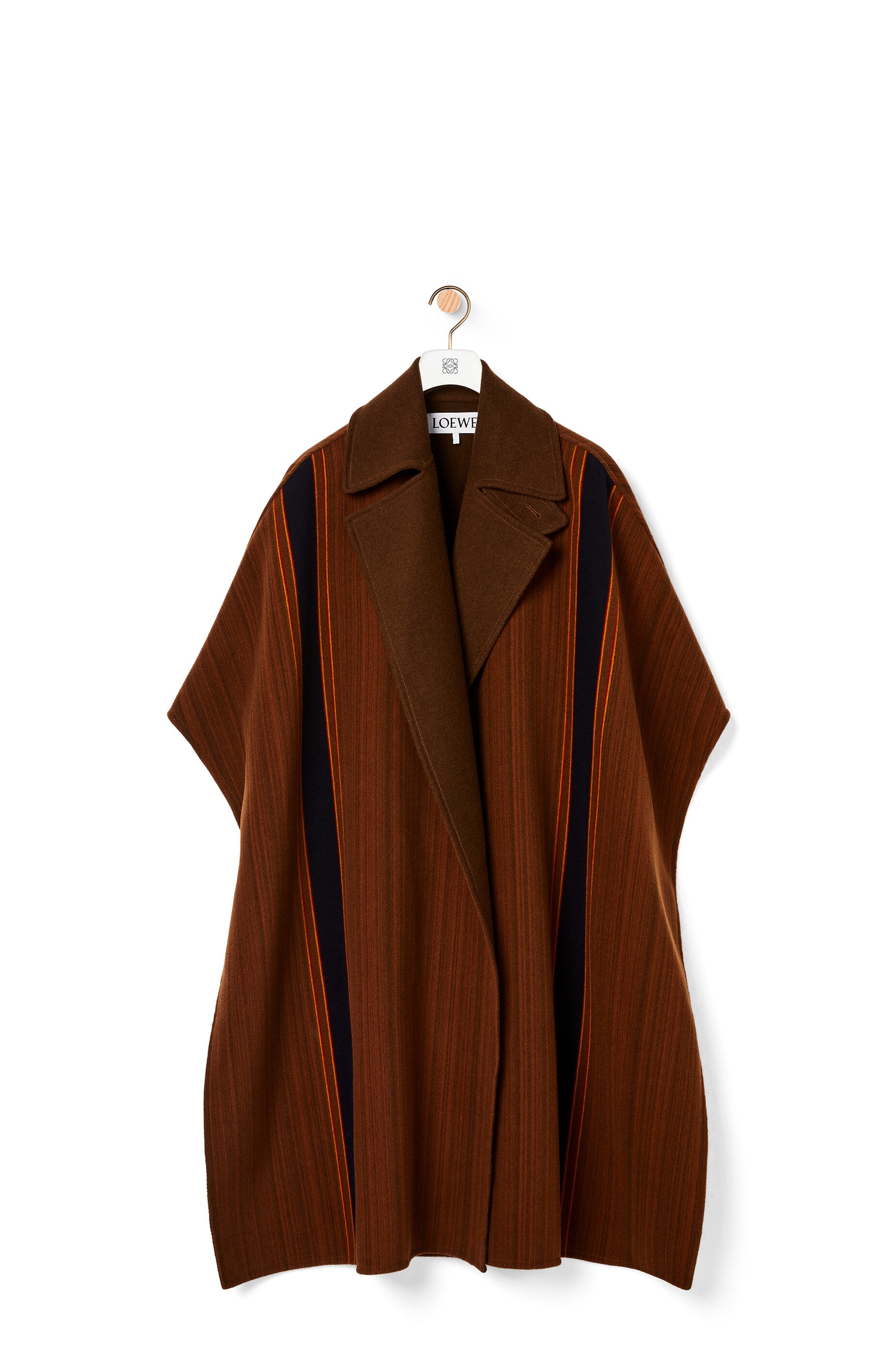 Stripe cape in wool and cashmere - 1