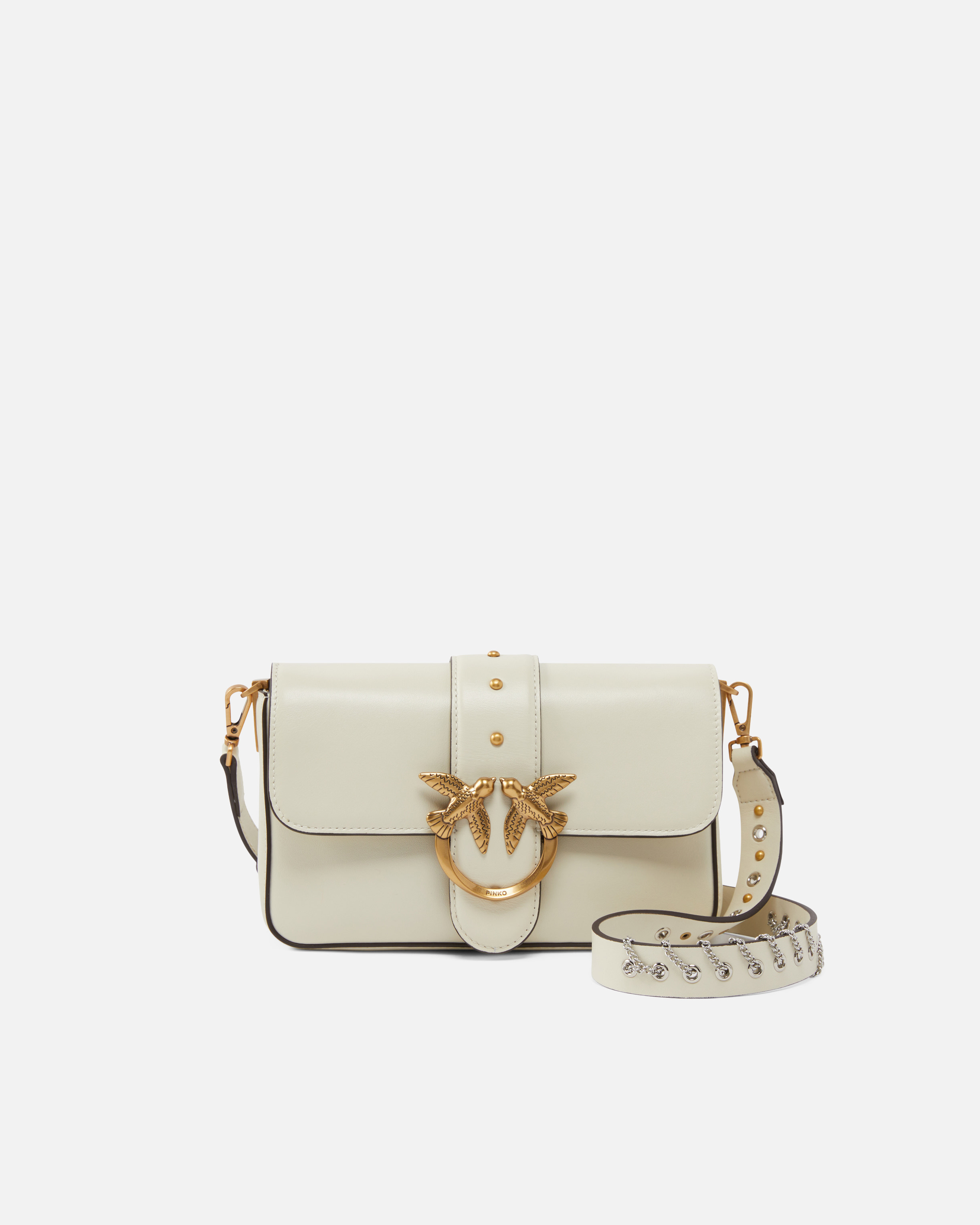 MINI LOVE BAG SLOUCHY SHOULDER BAG IN LEATHER WITH TWO STRAPS - 1