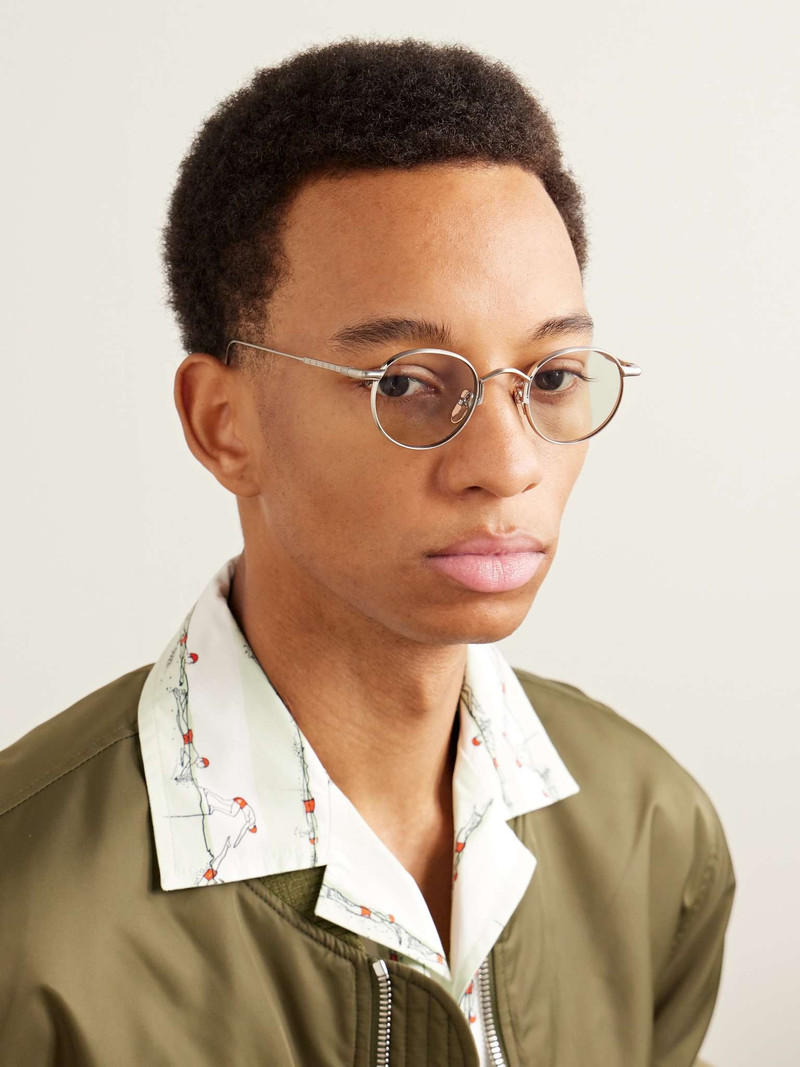 JACQUES MARIE MAGE Full Metal Jacket Round-Frame Titanium Sunglasses outlook