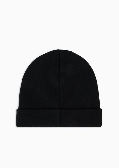 EMPORIO ARMANI Rib-knit wool-blend beanie outlook