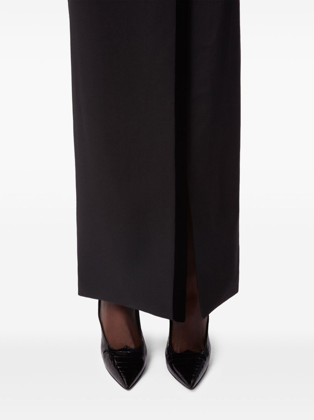 Long Slit Wool Skirt - 5