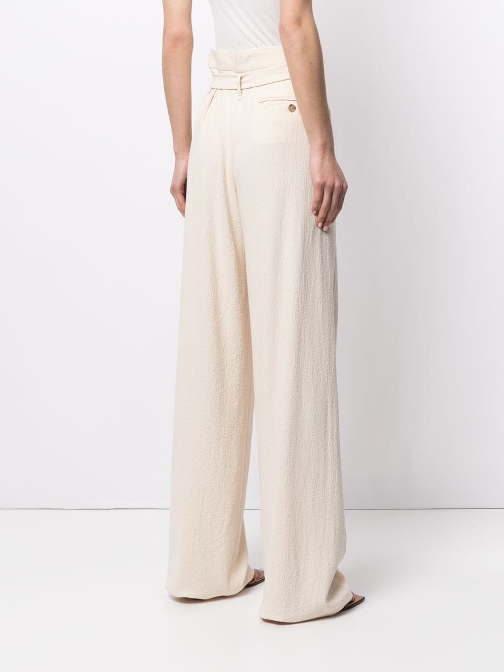 Emiko textured wide-leg trousers - 4