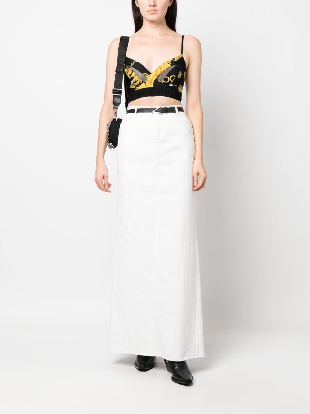 Barocco-print crop top - 2