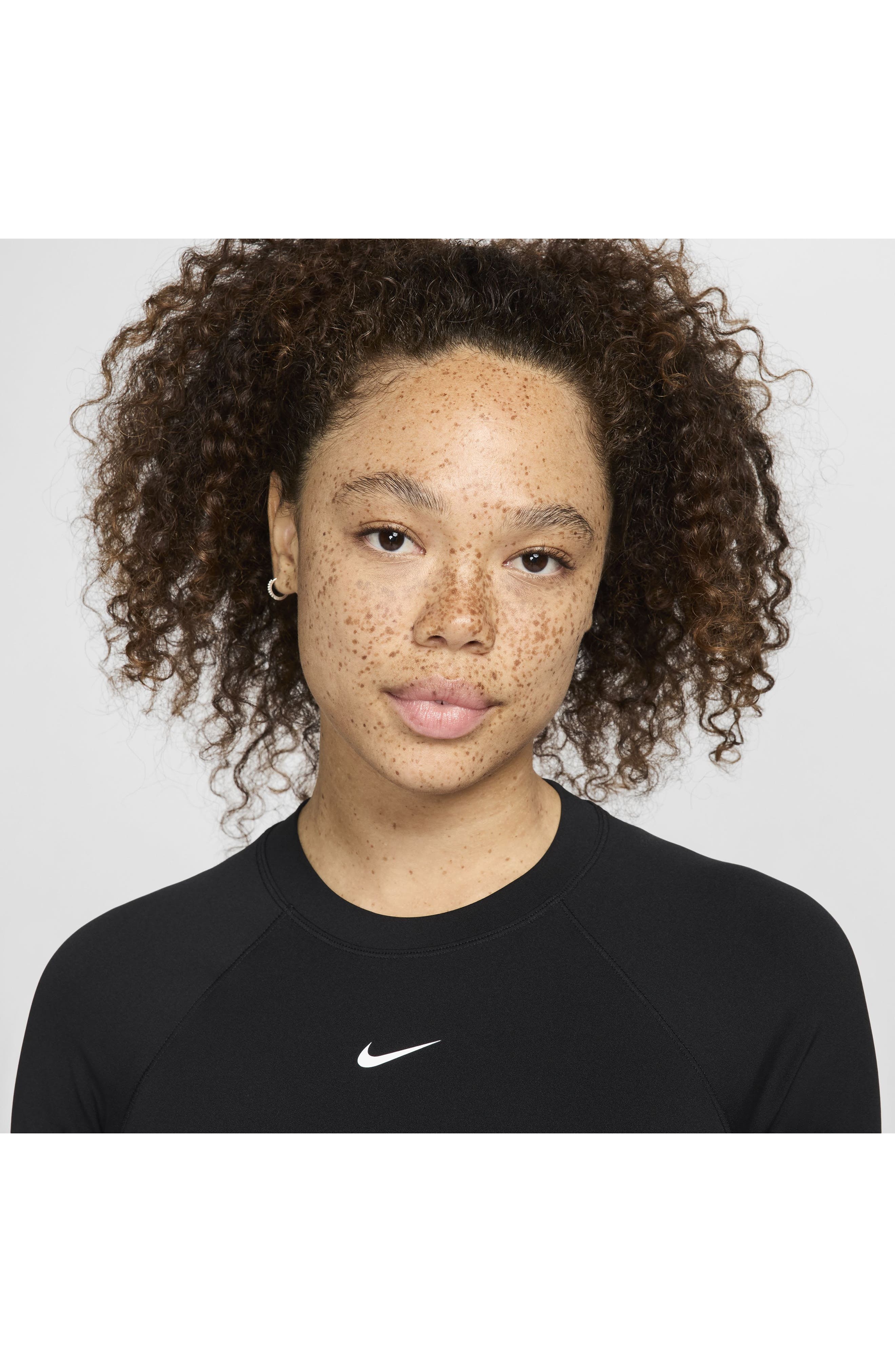 Nike Pro Dri-FIT Long Sleeve Top in Black/White at Nordstrom - 5