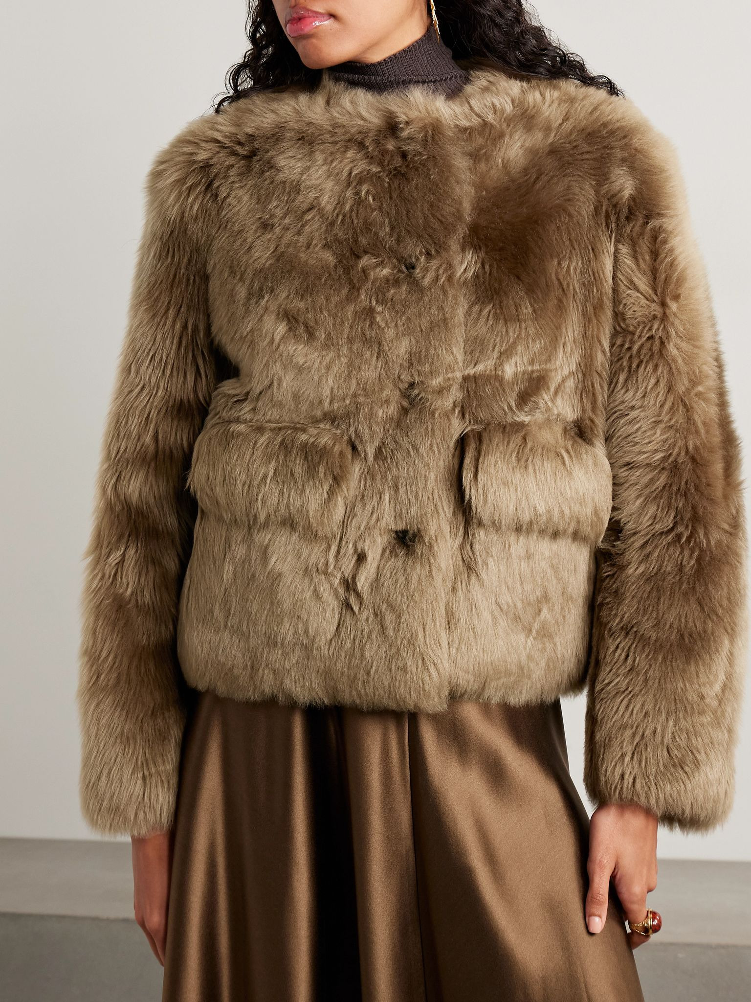 Maury shearling jacket Taupe - 3