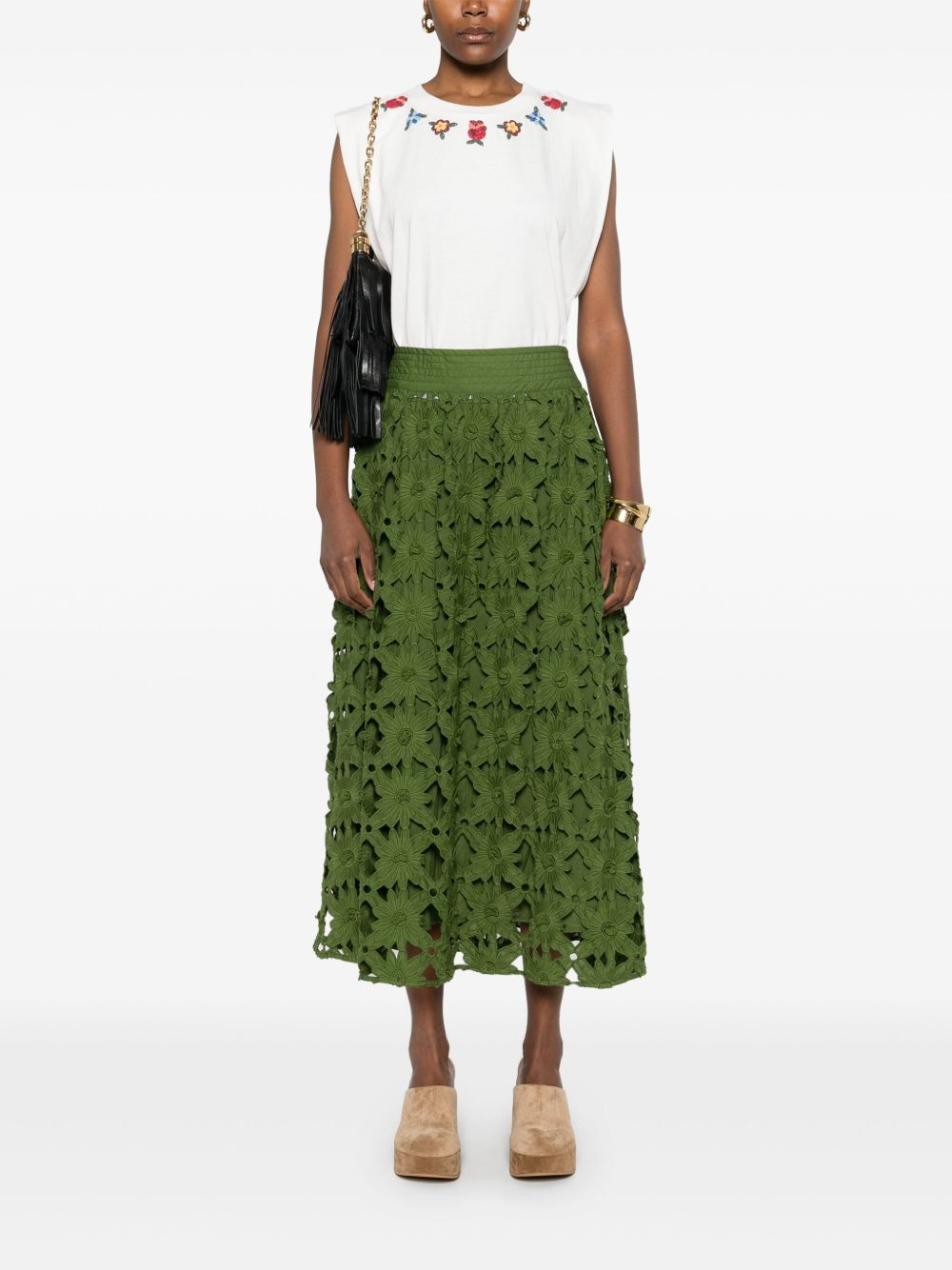 floral-beaded T-shirt - 2