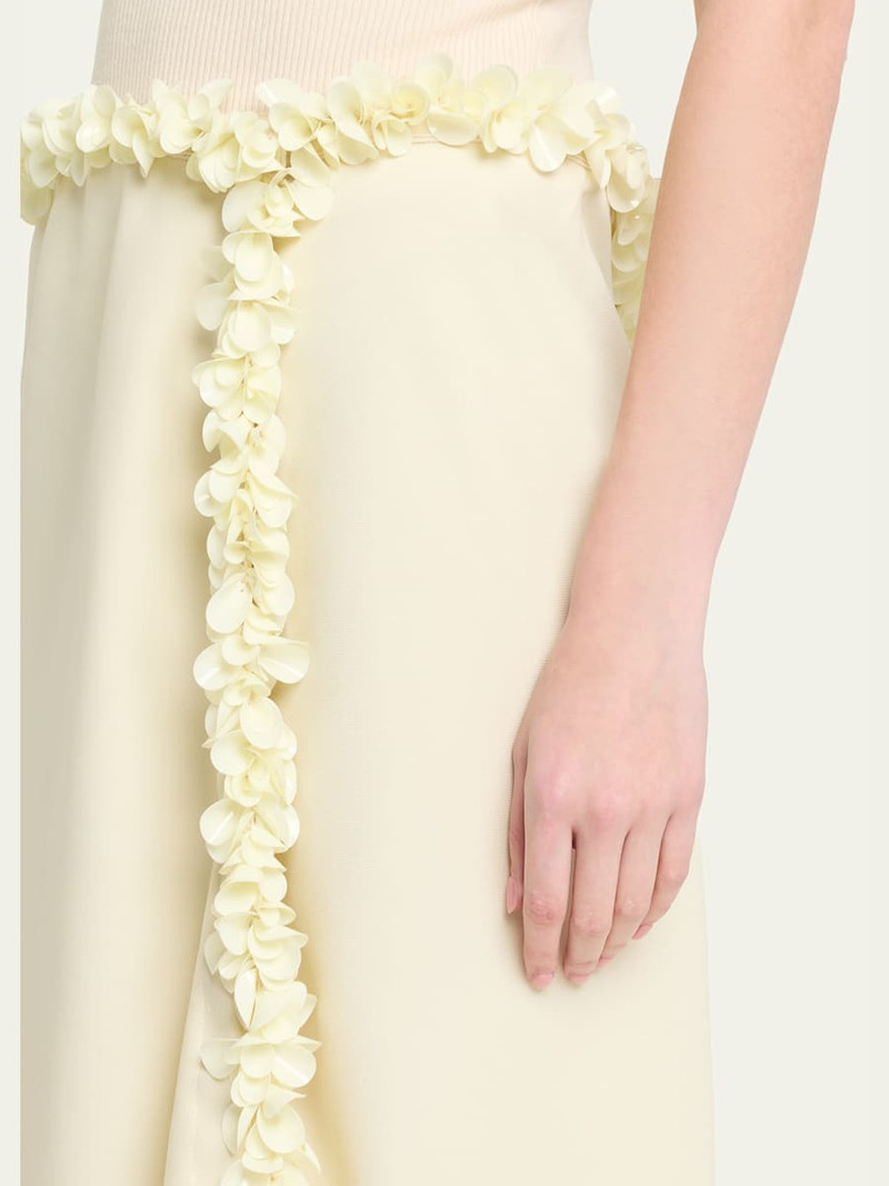 Darliston Embellished Asymmetric Linen Midi Skirt 5