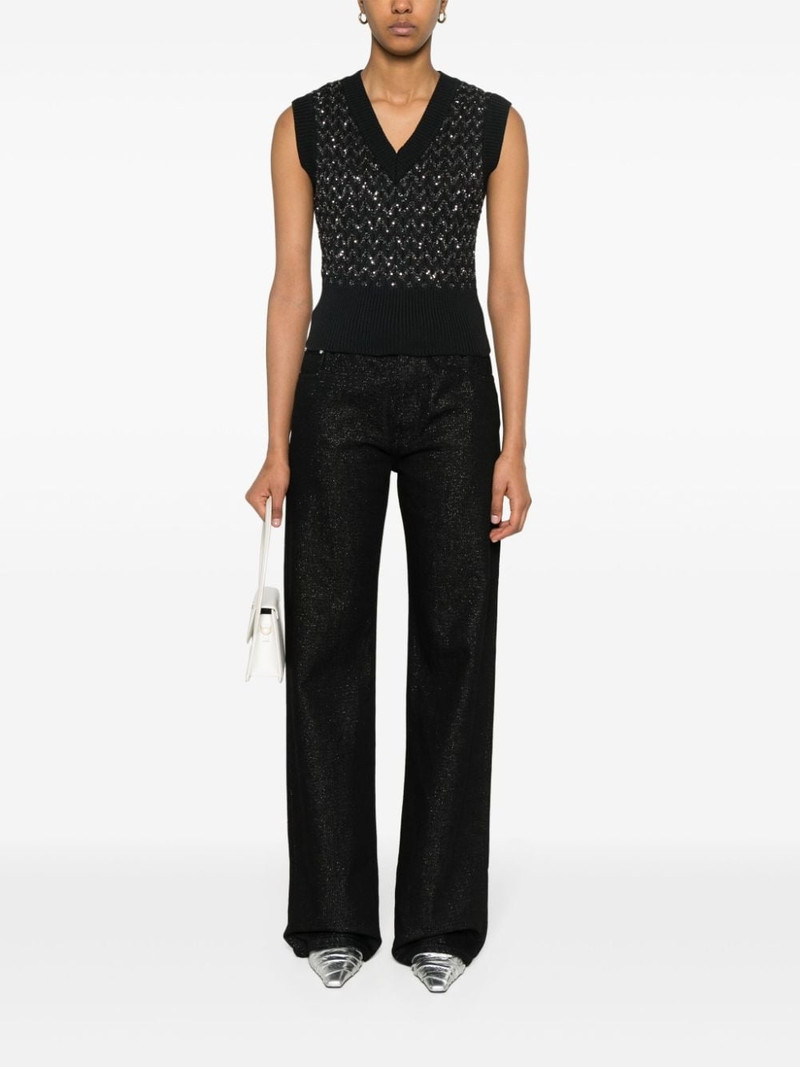 Missoni lurex-detailing logo-patch jeans outlook