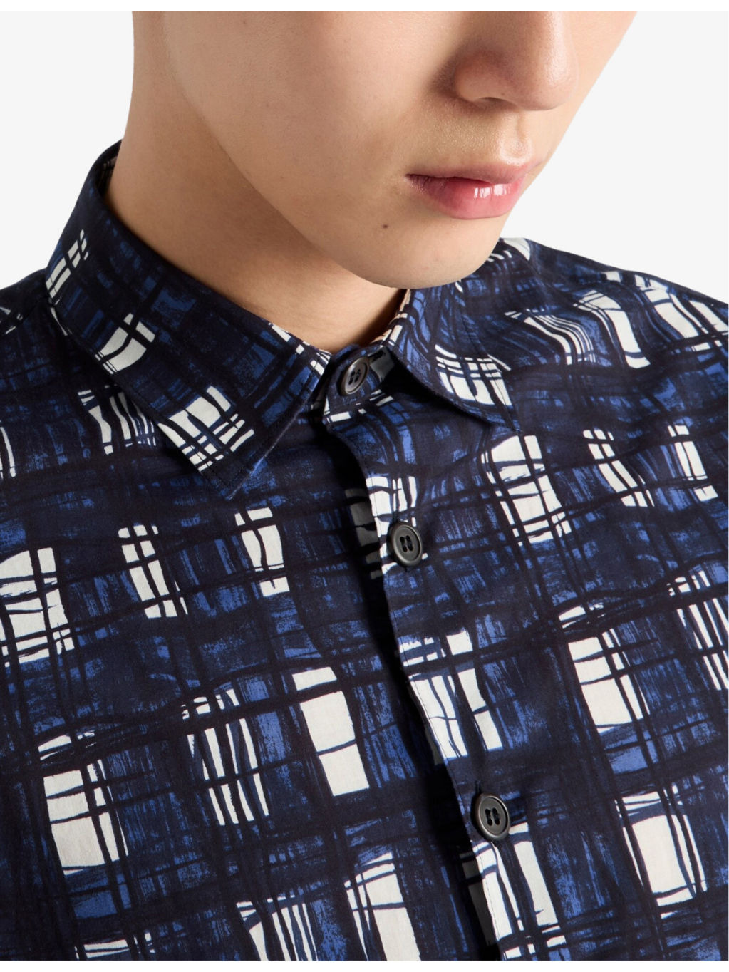 Geometric-Print Short-Sleeve Cotton Shirt - 3
