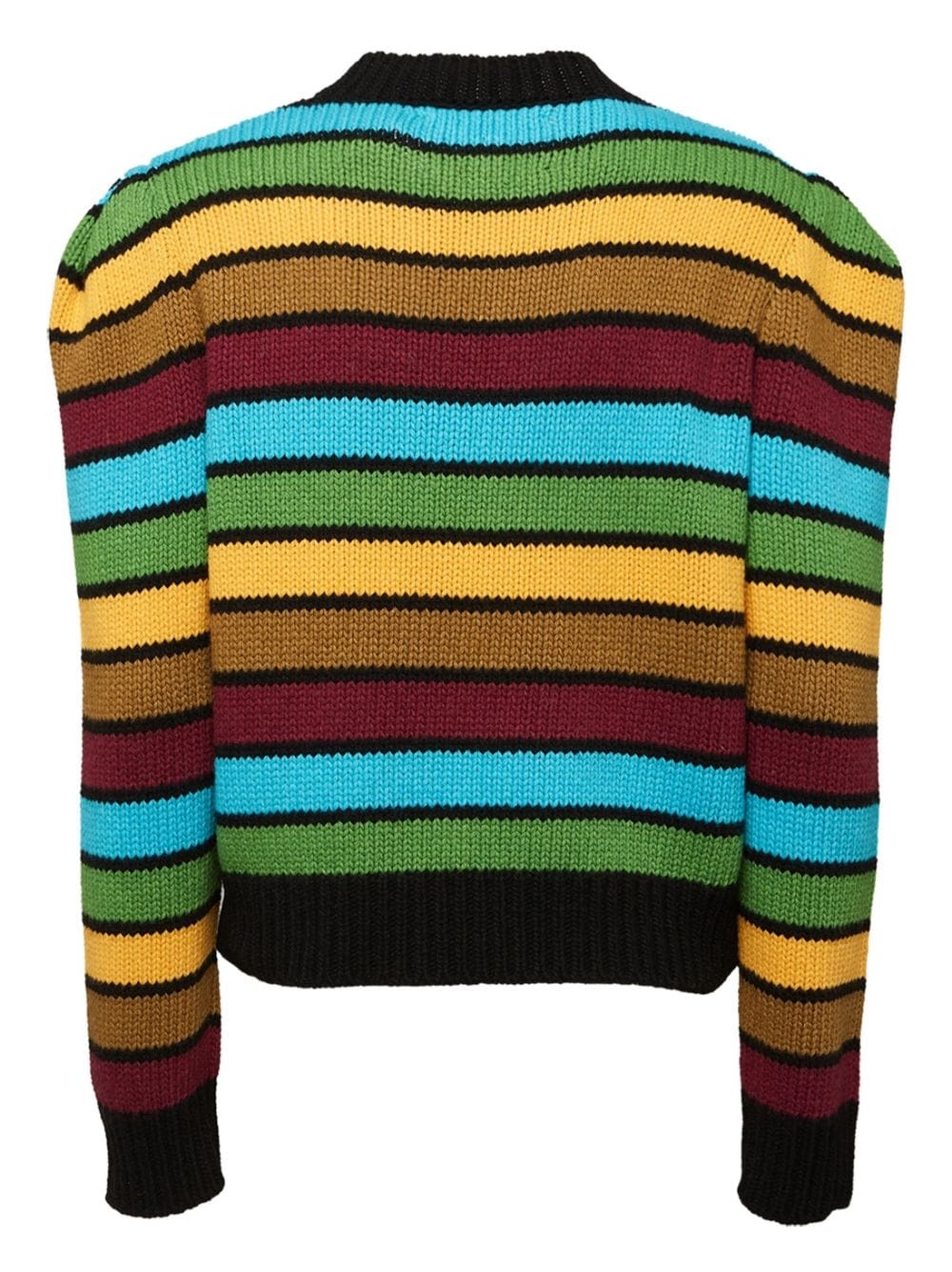 stripe-pattern knitted jumper - 5