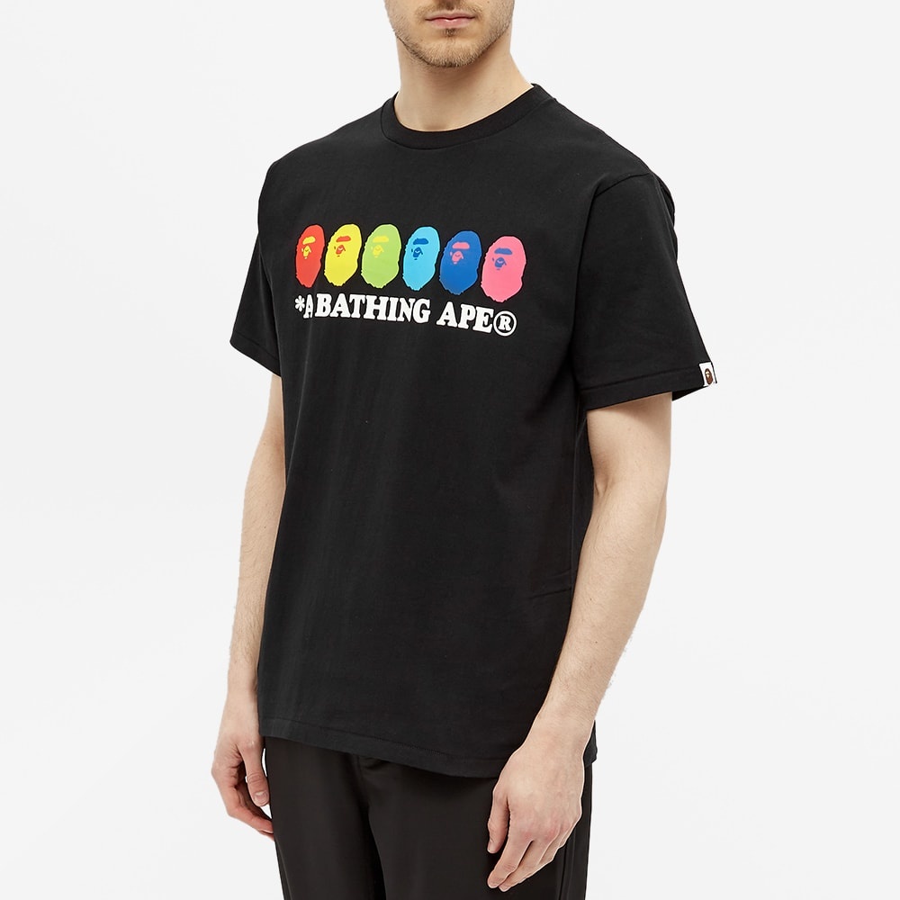 A Bathing Ape Colour Ape Heads Tee - 4