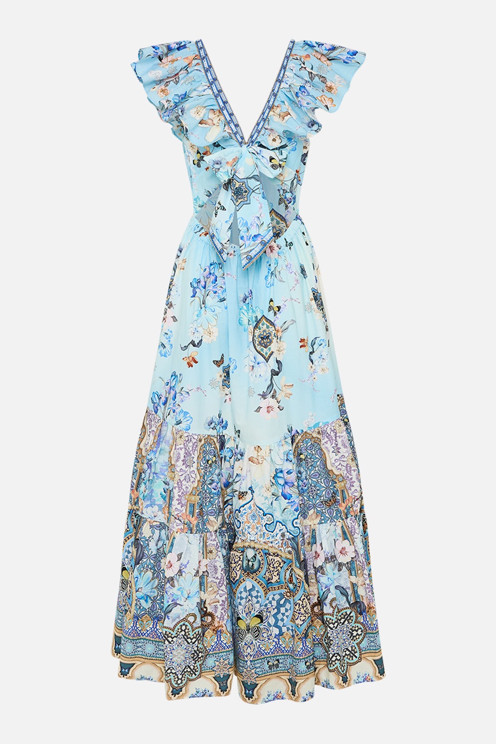 TIERED DRESS WITH NECK FRILL - 7