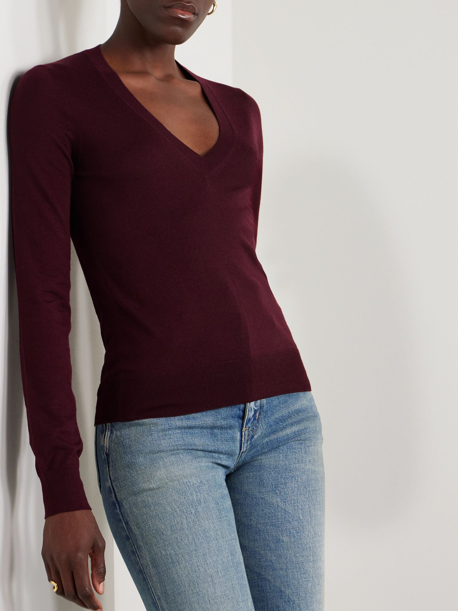 Wool sweater Burgundy - 3