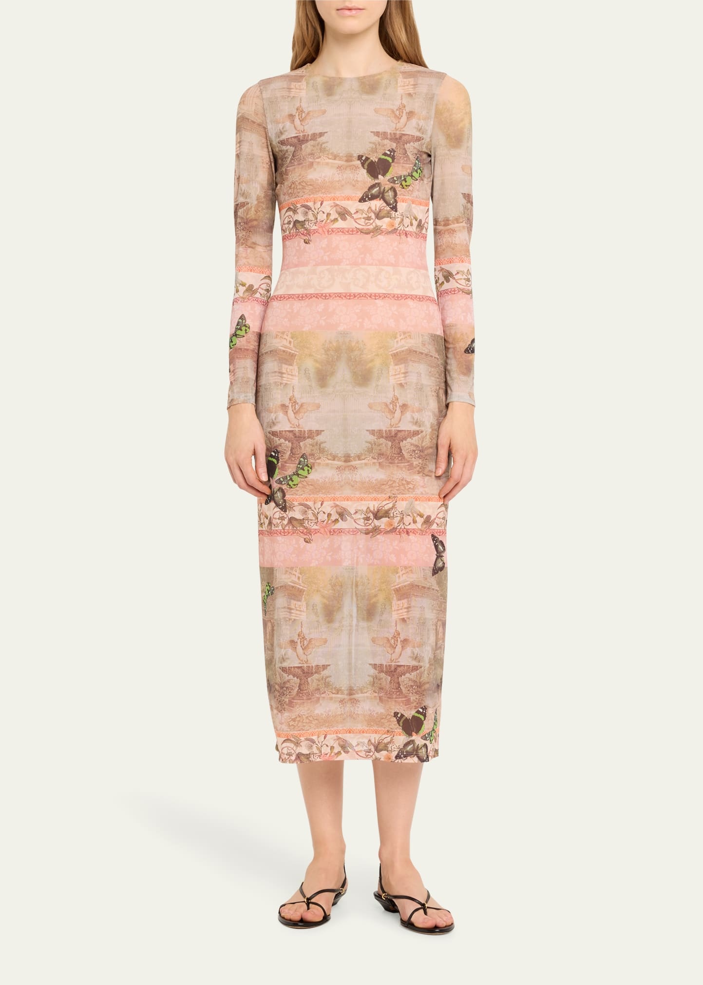 Versailles Delora Long-Sleeve Ankle-Length Dress - 2