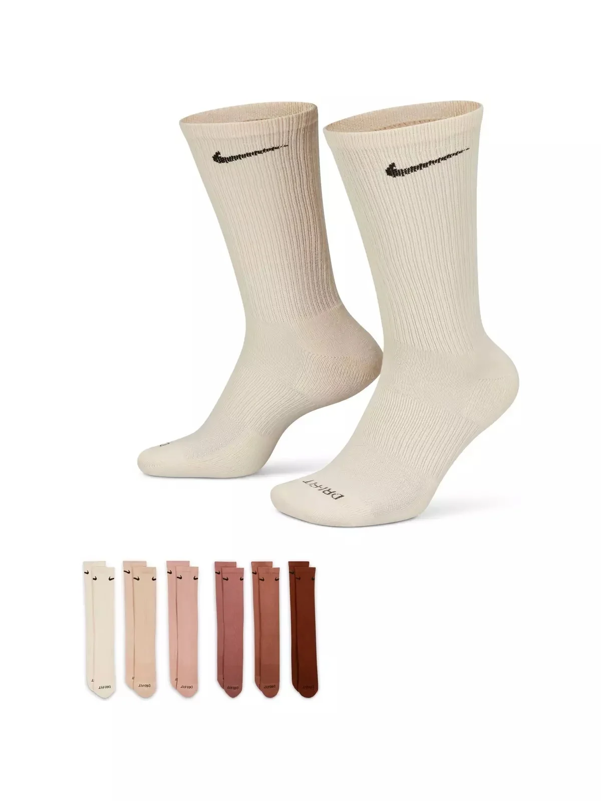 Everyday Plus Cushioned Training Crew Socks (6 Pairs)-Assorted - 1