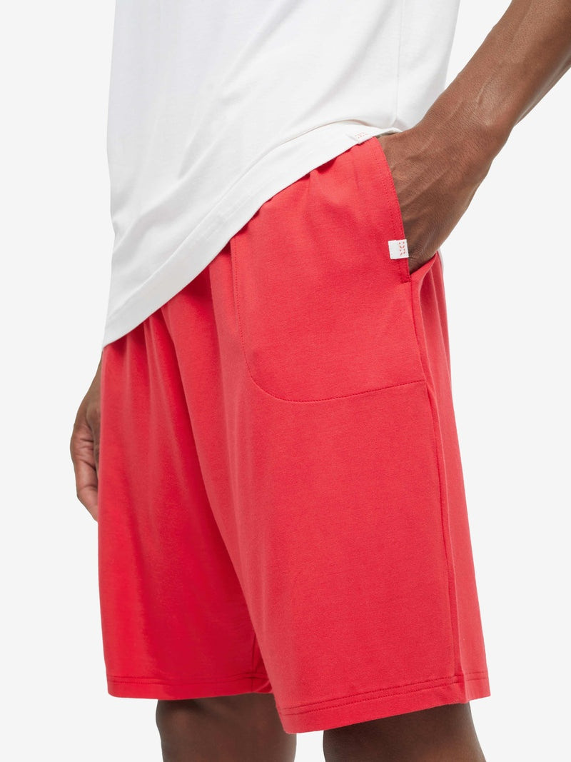 Derek Rose Men's Lounge Shorts Basel Micro Modal Stretch London Red outlook