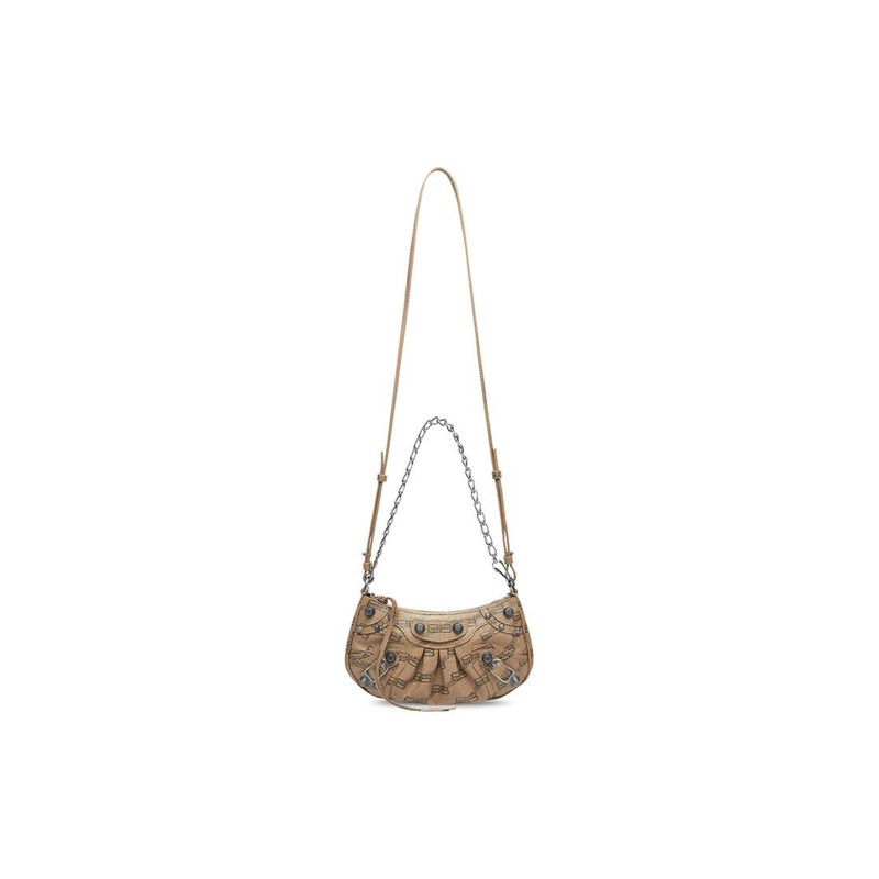 le cagole mini purse with chain bb monogram coated canvas 6
