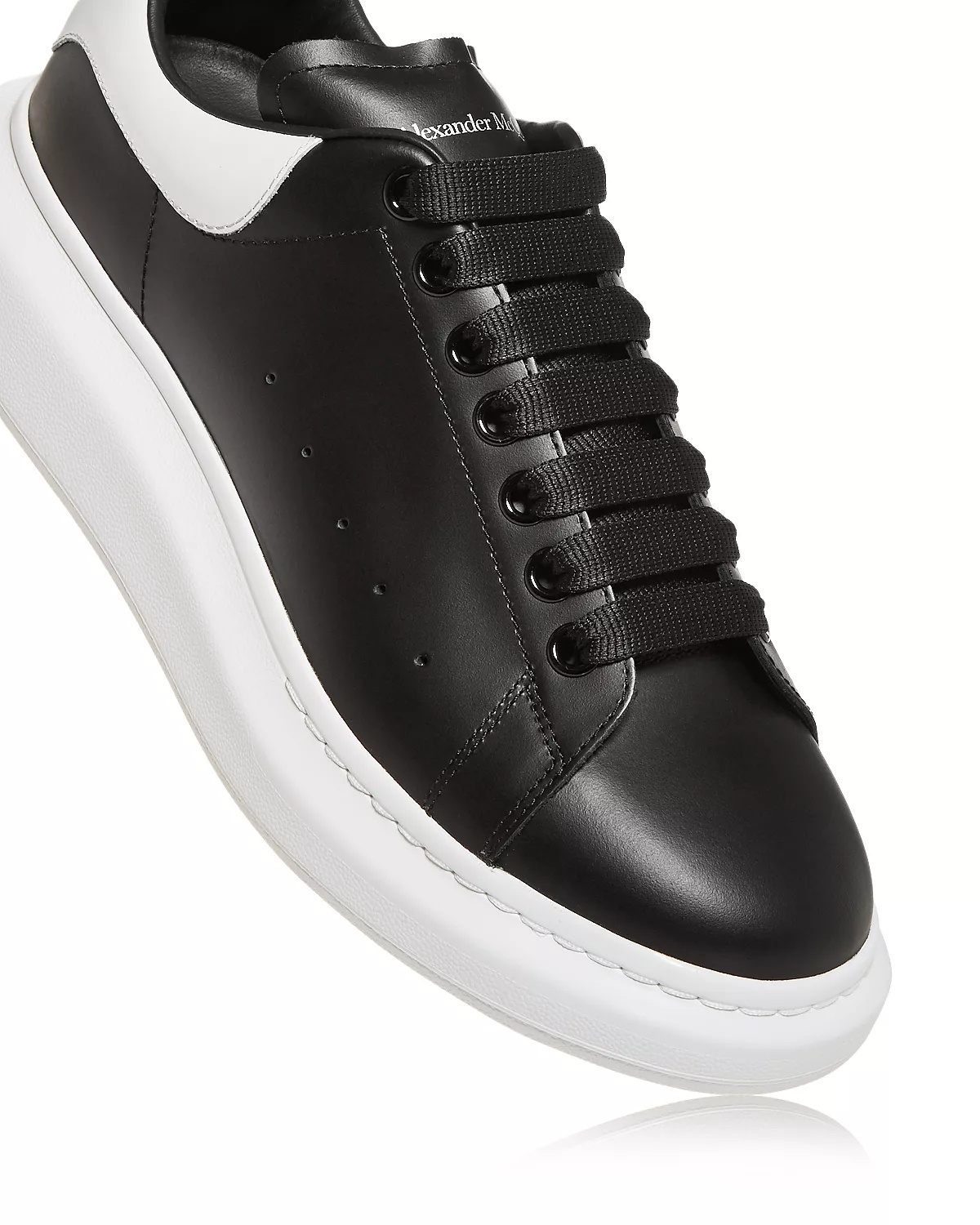 Men's Oversized Leather Heel Detail Sneakers - 4