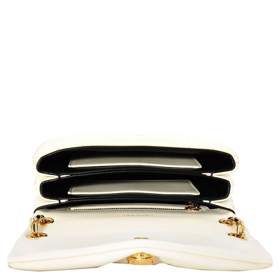 Bvlgari Ivory Serpenti Reverse Leather Shoulder Bag - 6
