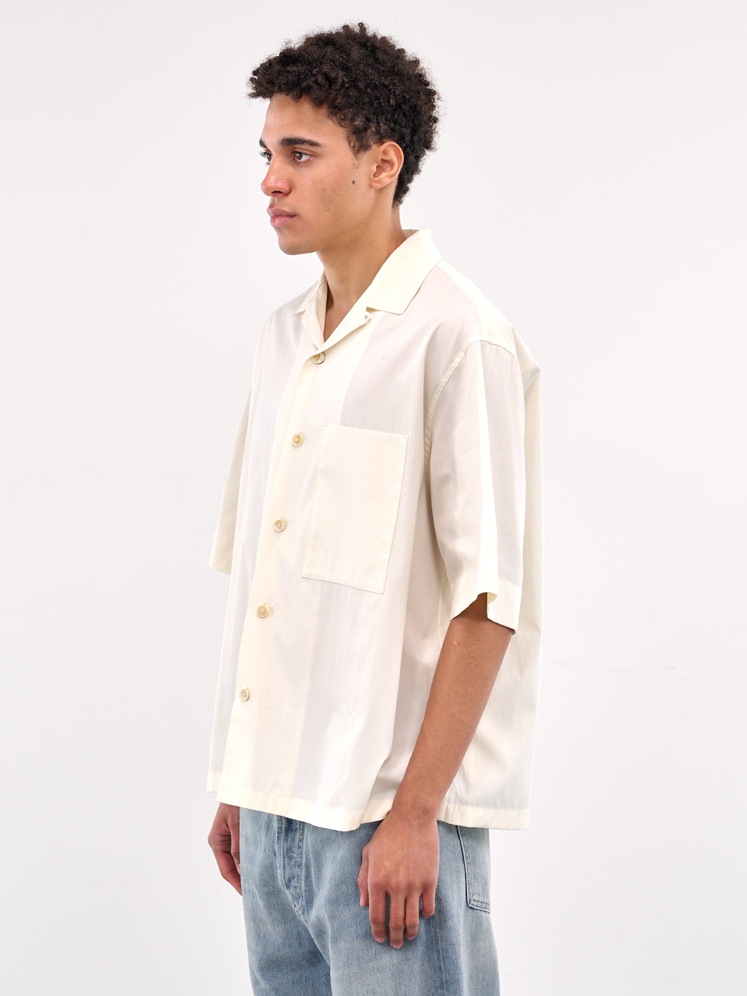 White Poplin Short Sleeve Shirt - 2